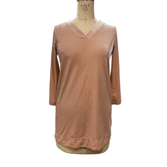 Vintage Lands End Womens Long Sleeve T-shirt Tunic Pink Long Sleeve XS - Picture 1 of 10